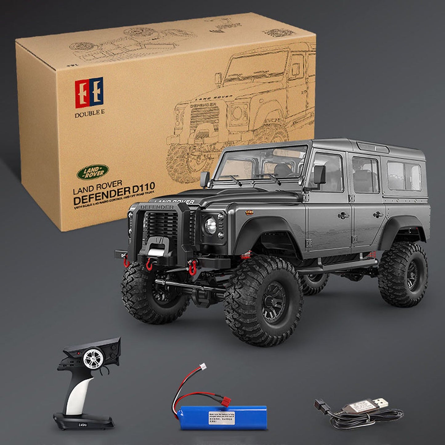 Voiture sur chenilles Double E 1/8 RC 4x4 E102-003 2.4G 4WD