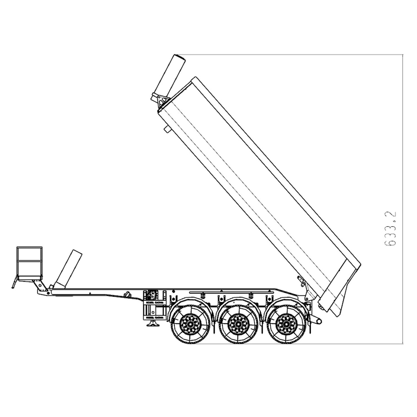 1/14 MD Model 3 Axles Hydraulic RC Dump Trailer