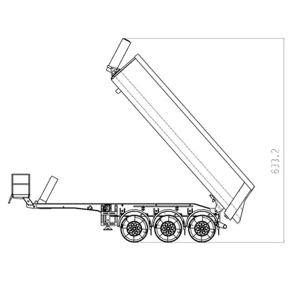 1/14 MD Model 3 Axles Hydraulic RC Dump Trailer