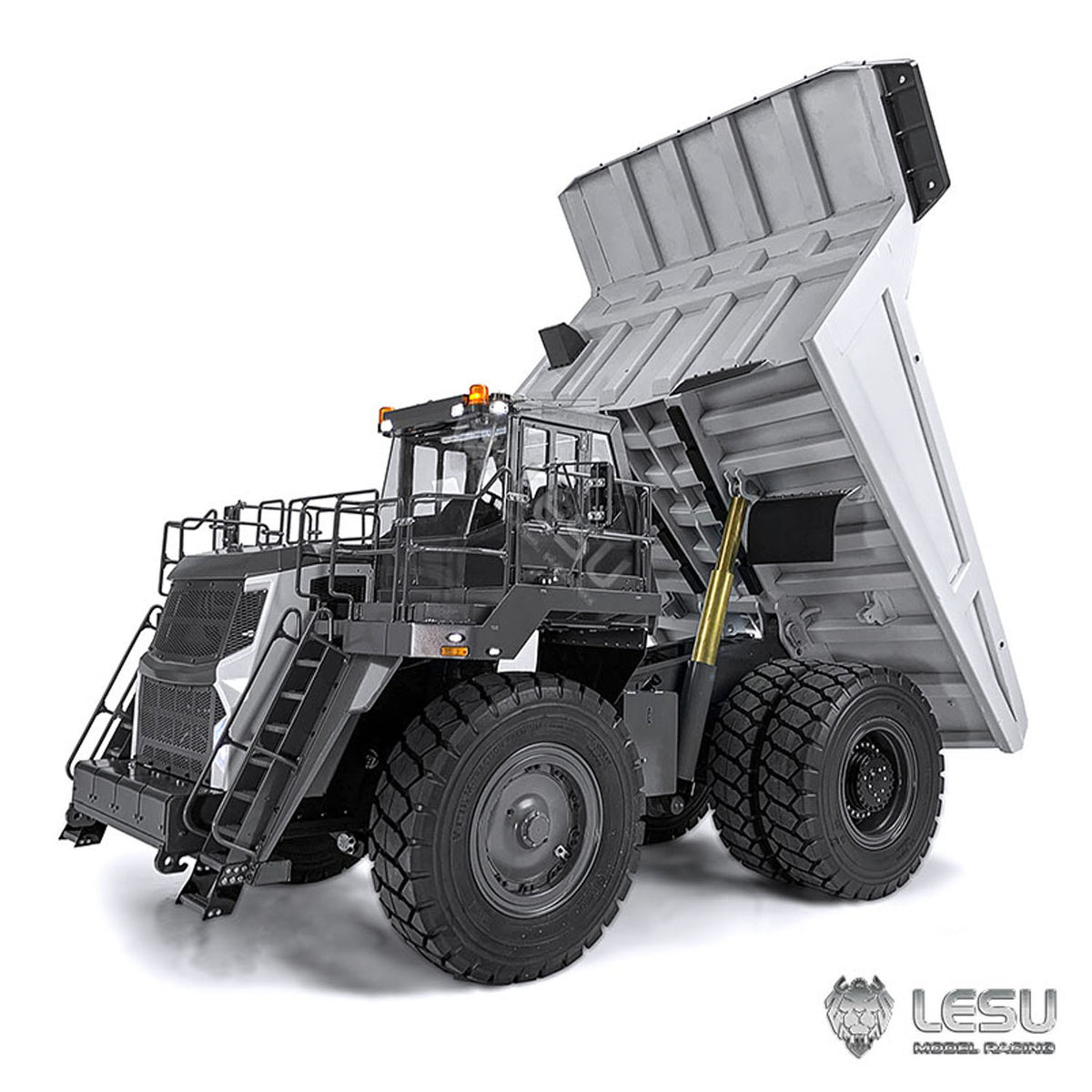 LESU Aoue R100E 1/16 Heavy Metal Hydraulic Mining Truck A0003 Dumper RC Mine Truck Model Motor ESC Servo Light System Model DIY