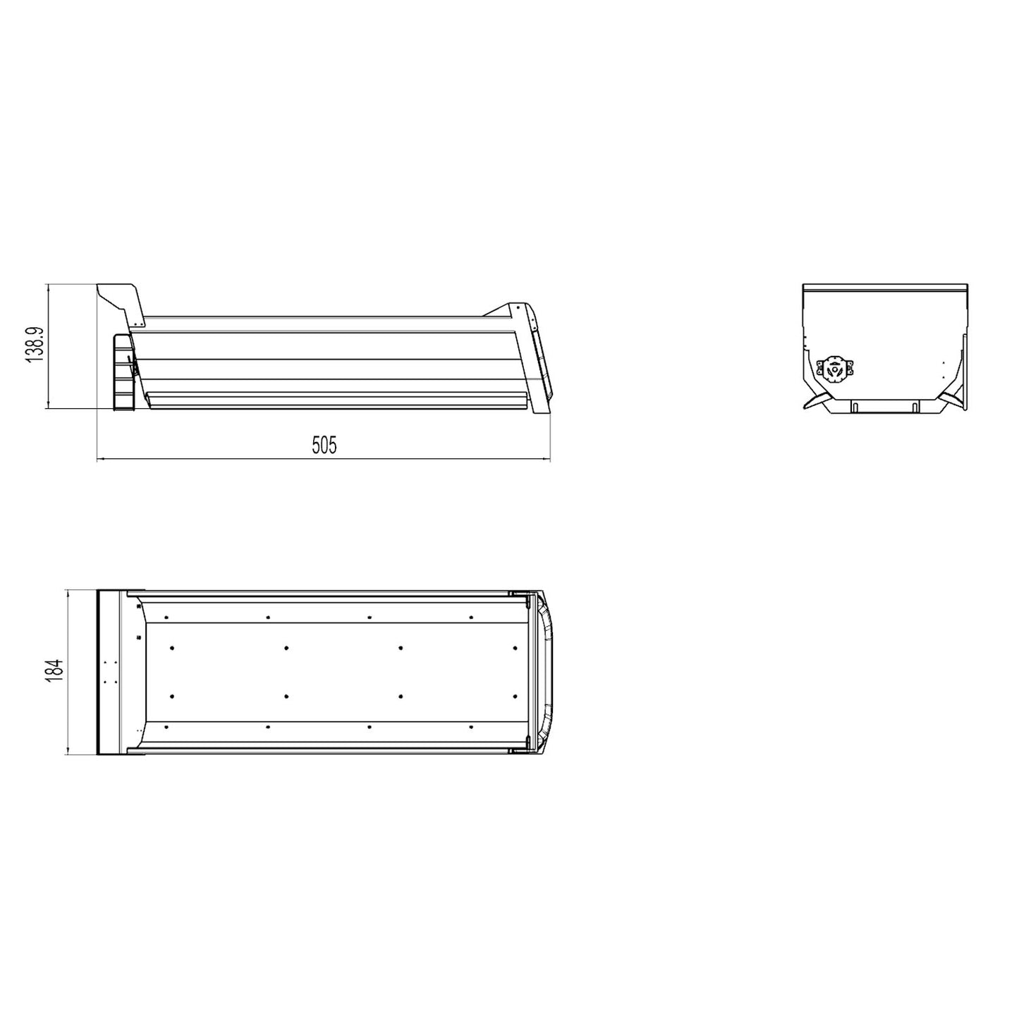 Godet en métal en forme de U pour modèle MD 1/14 pour tombereau hydraulique RC 1/14 6x6