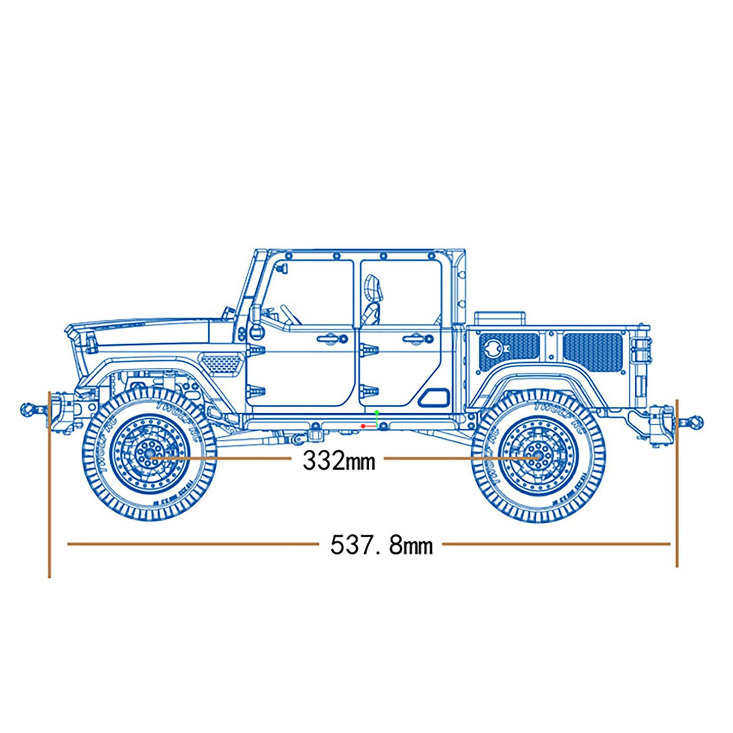 TWOLF 1:10 TW-715 RC Offroad-Vollmetall-CNC-Fernbedienungs-Crawler-KIT