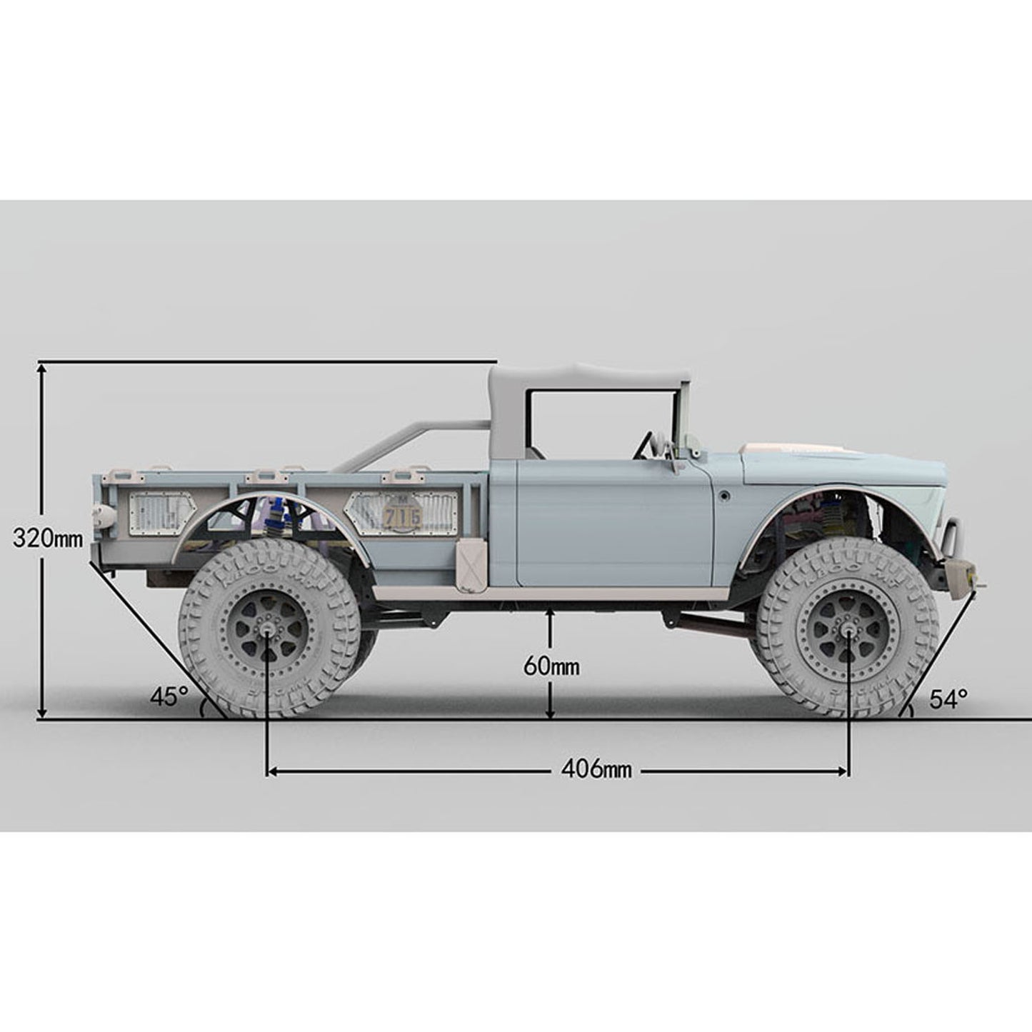 TWOLF 1/8 RC 4x4 Geländewagen M715 4WD RC Crawler KIT