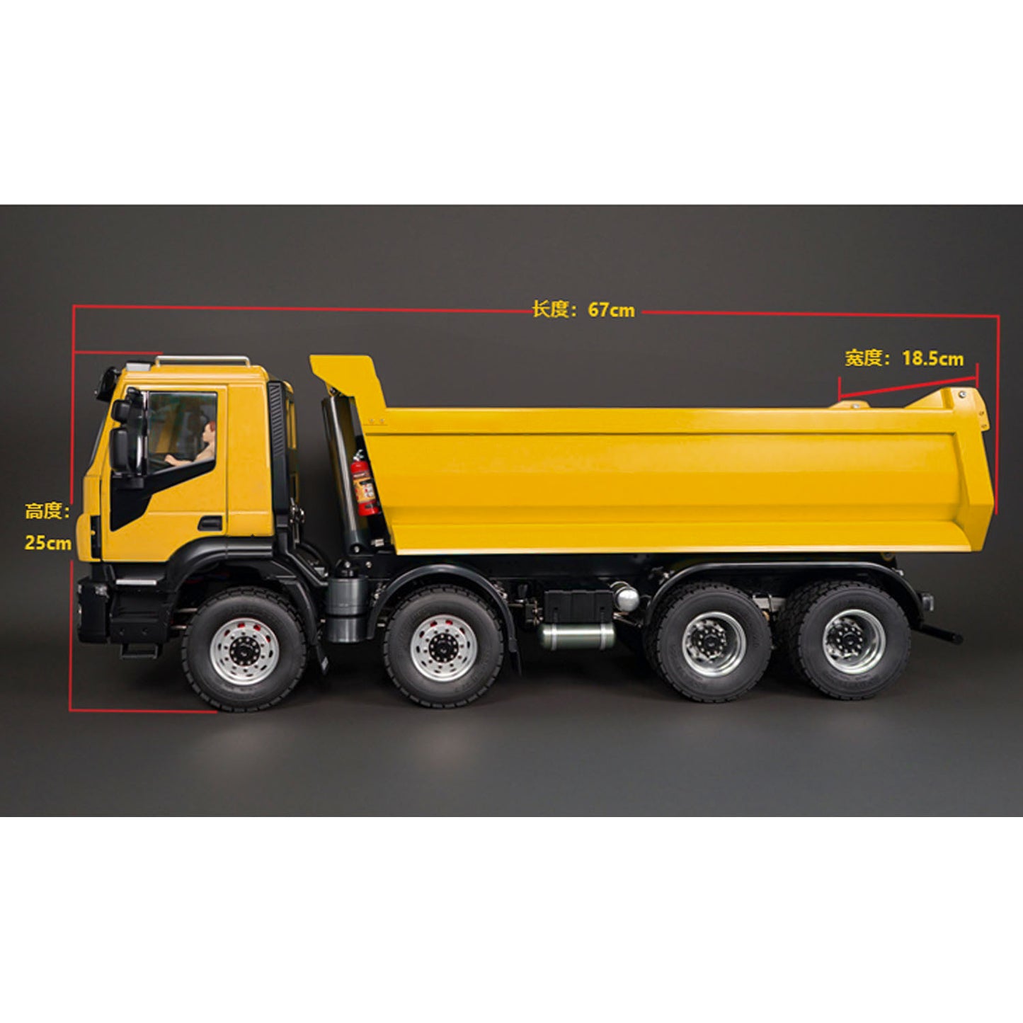 1/14 Metall 8x4 PNP Hydraulischer RC-LKW-Dumper mit 2-Gang-Getriebe, Sound- und Lichtsystem