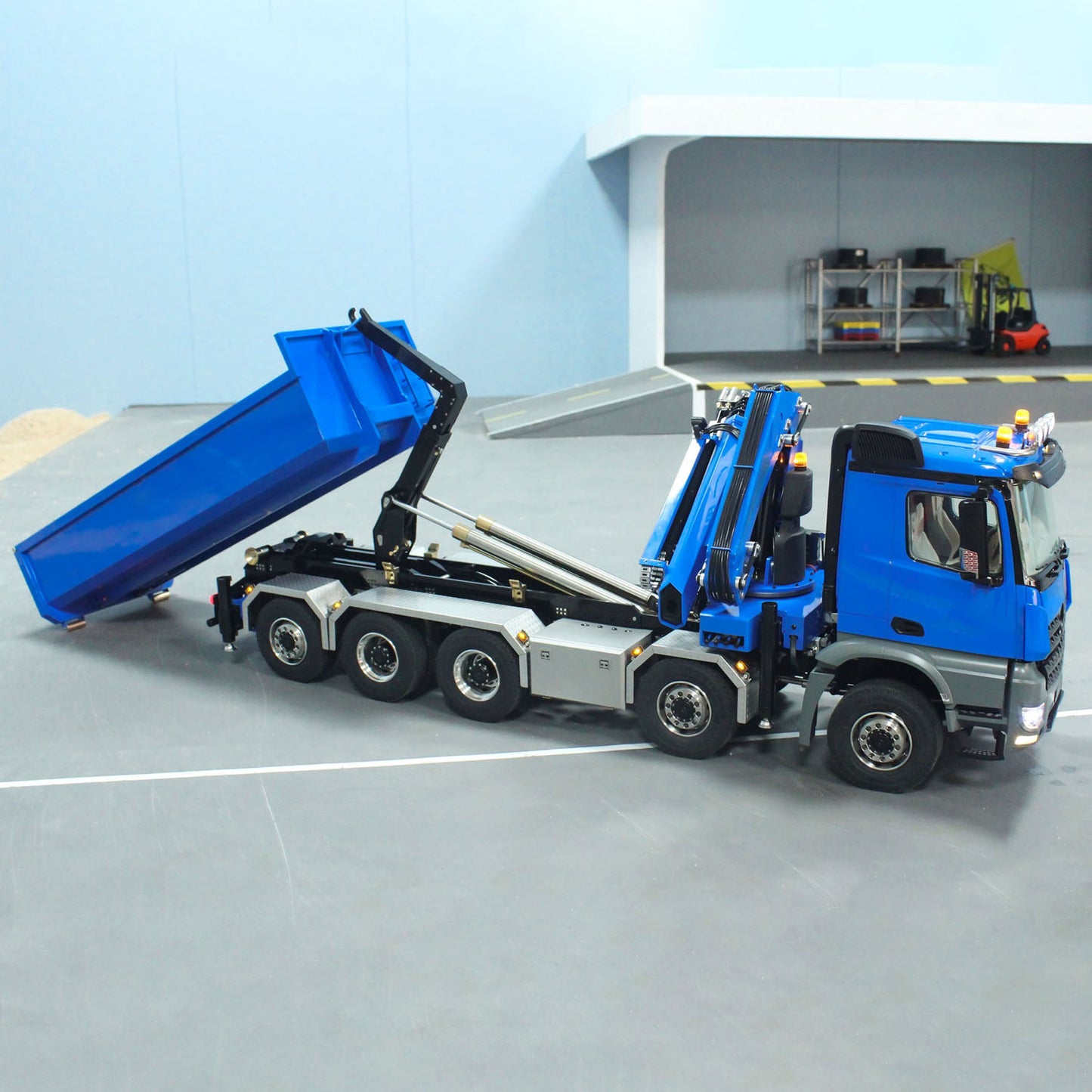 1/14 10x10 RC Hydraulic Full Dump Crane Truck U-shaped Bucket