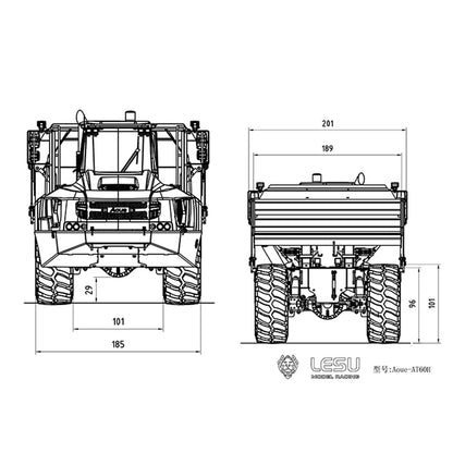 LESU 1/16 RC Hydraulischer Gelenk-LKW Metall AT60H 6x6