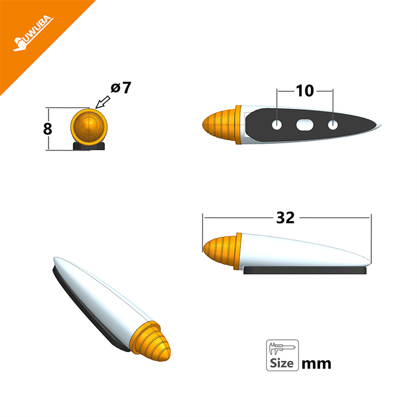 Light Box Roof Light Marker Lamp Warning Light Front Face Spoiler Doll Light for DIY 1/14 Tamiya RC Tractor Truck Lorry Vehicles