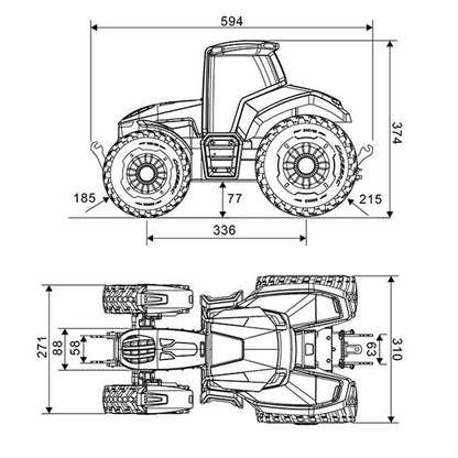 CROSSRC 1/8 RC Tractor TL4 Iron Bull Remote Control Model Car Light Motor 2Speed