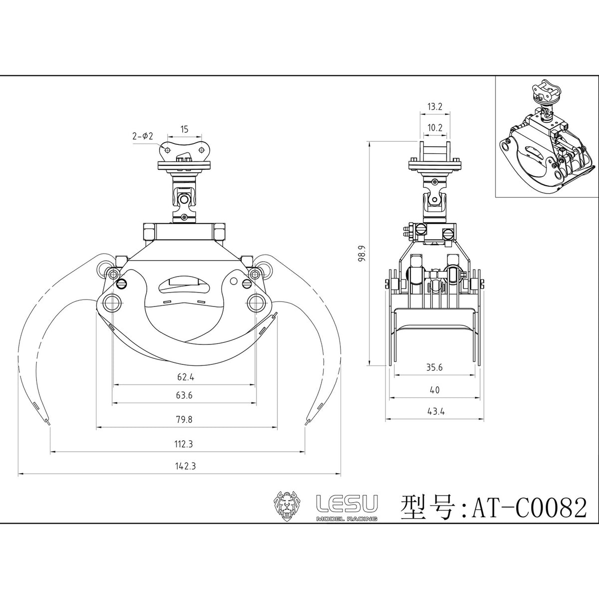 Metal Manual Quick Release Coupler Log Grapple Clamp Sieve Bucket Ripper for LESU Aoue PC30 B0003 1/14 RC Hydraulic Excavator Remote Control Mini Digger DIY Model