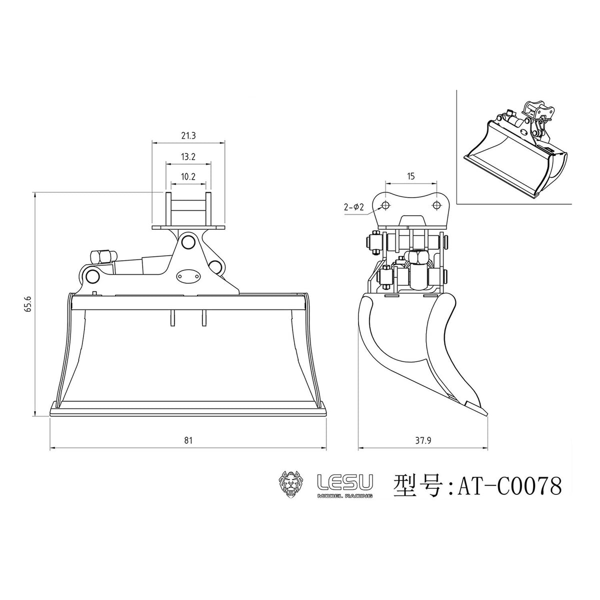 Metal Manual Quick Release Coupler Log Grapple Clamp Sieve Bucket Ripper for LESU Aoue PC30 B0003 1/14 RC Hydraulic Excavator Remote Control Mini Digger DIY Model