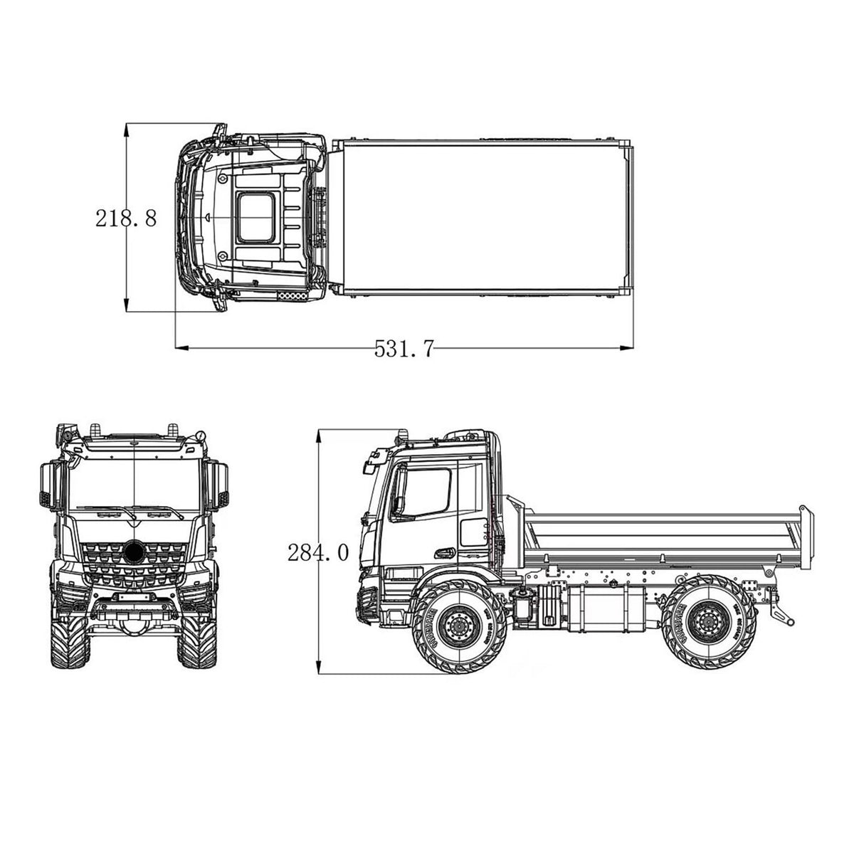 3363 MD 1/14 4x4 Metal Remote Control Hydraulic Dumper 2Speed Gearbox Differential Locks RC Tipper Model ST8 Radio Light Sound