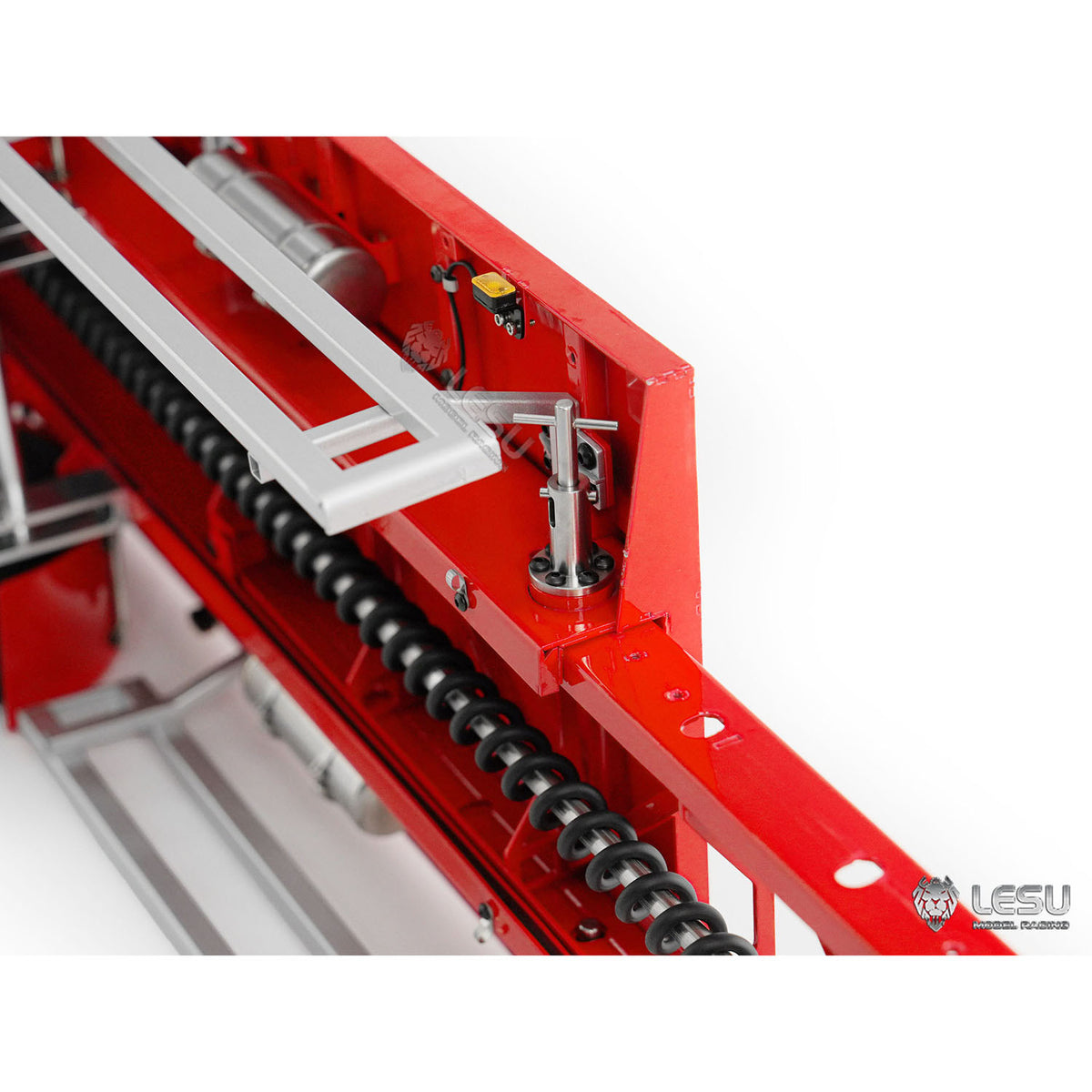 LESU Metal 3Axles Manual Support Legs Extendable Flatbed Semi Trailer for 1/14 Remote Control Tractor Truck RC Loader DIY Model