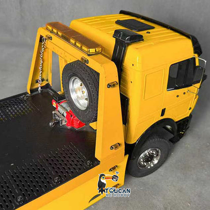 Metal 4x4 1/14 Remote Control Hydraulic Road Rescue Truck 3348 3-Speed Gearbox Flatbed Tow Trucks Rollback Wrecker Diff Locks
