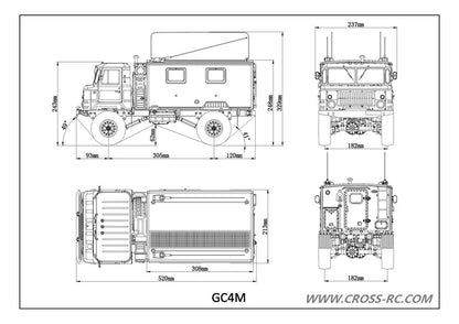 CROSSRC 1/10 4WD GC4M RC Military Command Car KIT