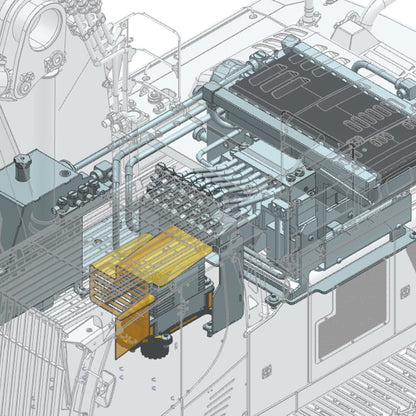 926MM Metal 3 Arms LESU 1/14 RC Hydraulic Excavator LR956 Remote Control Digger Model Vehicle Dual Pump System 7CH Valve Light