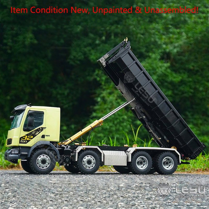 LESU 1/14 8x8 for Truck Hydraulic Radio Controlled Dumper Roll On/Off Tipper Construction Vehicle Model Sound Light System