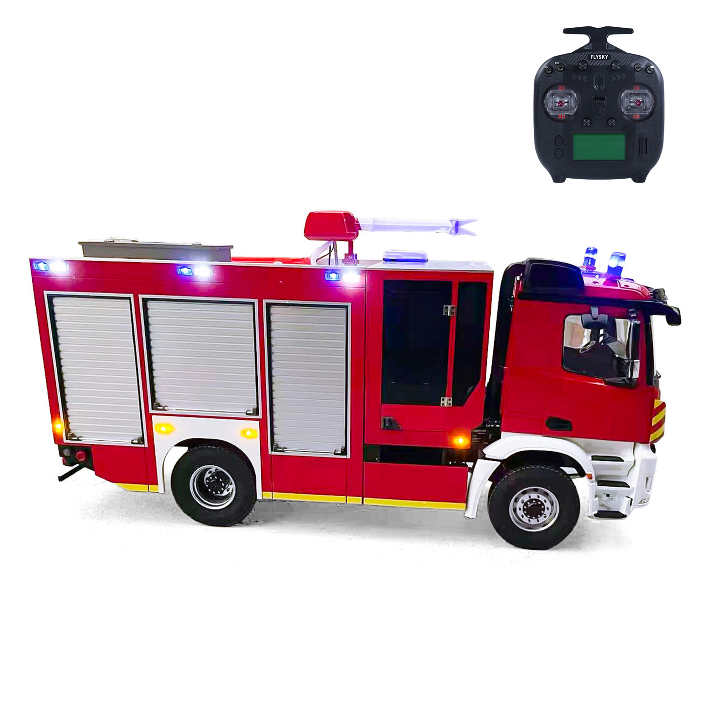 1/14 4X4 Metal Axles Remote Control Fire Fighting Vehicle BZ i6S Radio 2Speed Light and Sound System No Battery Assembled PNP