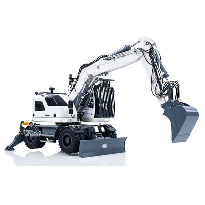 LR914 PRO MAX Metal 4WD 1/14 RC Hydraulic Wheeled Excavator 11-ways Valve RTR Radio Controlled Digger PL18EV Lite Battery Light