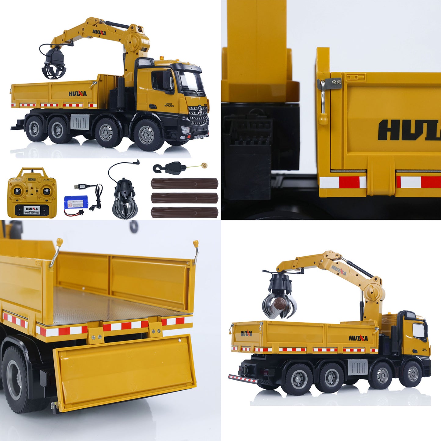 US STOCK HUINA 1538 1/14 RC Timber Grab Truck Dumper Remote Control Model Toy Vehicles 2.4G Radio Battery