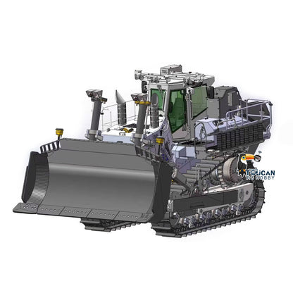SFROG 1/14 Metal RC Hydraulic Bulldozer LR776 3way Blade 7CH Valve Automatic Grease System Electric Wipers FrSky X20R Radio