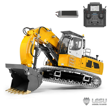 LESU LR956 1/14 Metal RC Hydraulic Front Shovel Excavator B0031 Dual Pumps KIT/PNP/RTR Digger with 7CH Valve Light System Simulated GPS