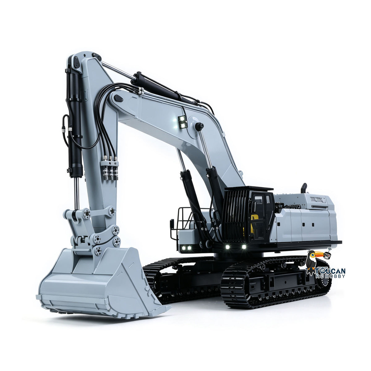 TOUCAN 55KG! 1/12 Metal Remote Control Hydraulic Tracked Excavator 395F RC Digger 2830 Brushless Motor Dual Pump System Flysky Radio