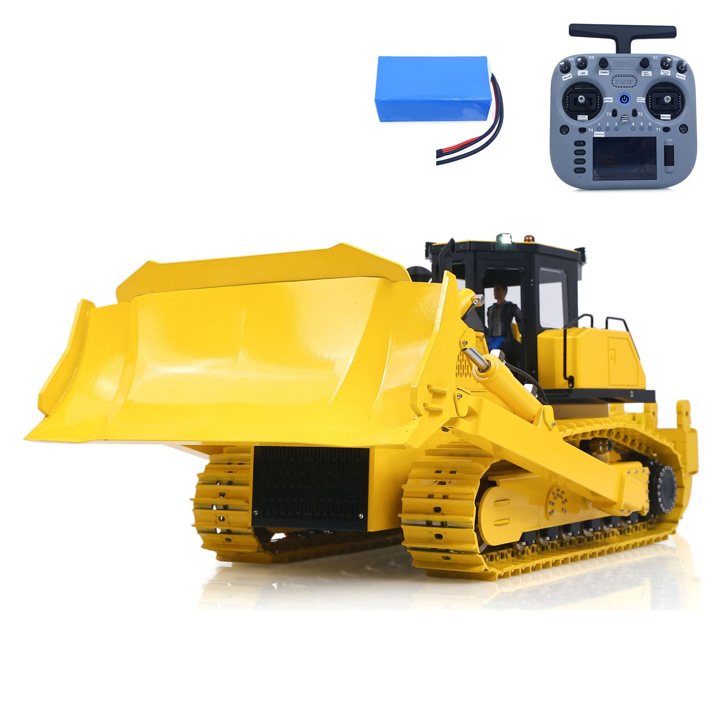 ONLY ONE US Stock Metal 1/12 RC Hydraulic Bulldozer D155AX RTR Heavy Dozer Model 7 Way Valve 1.0L Oil Pump 5 Plows Radio Master TX15 Radio Battery