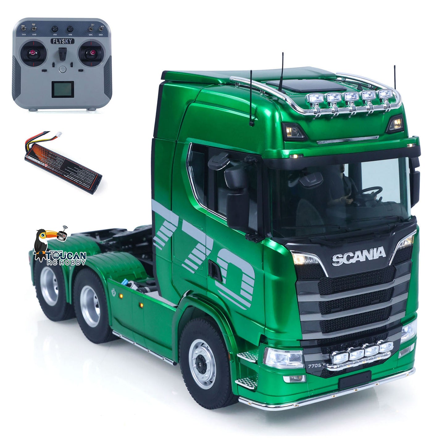 1/14 KABOLITE 6*6 Romote Control Tractor Truck 770S 2Speed Gearbox Axle Locks Electric Windshield Wiper Openable Door Cab Suspension RTR