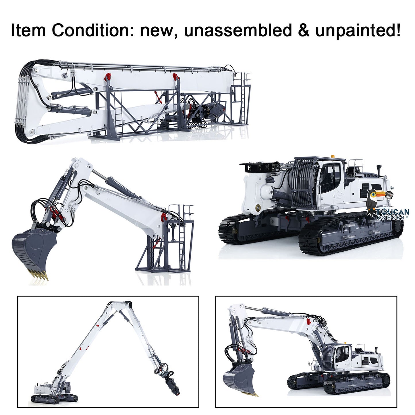 LESU LR960 KIT 1/14 RC Full Hydraulic Demolition Excavator Digging Arm DIY Model