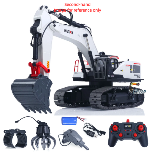 Second Hand Fast Shipping 1/14 HUINA RC Metal Excavator Model Toys 1594 Radio Control Digger Light Sound Battery