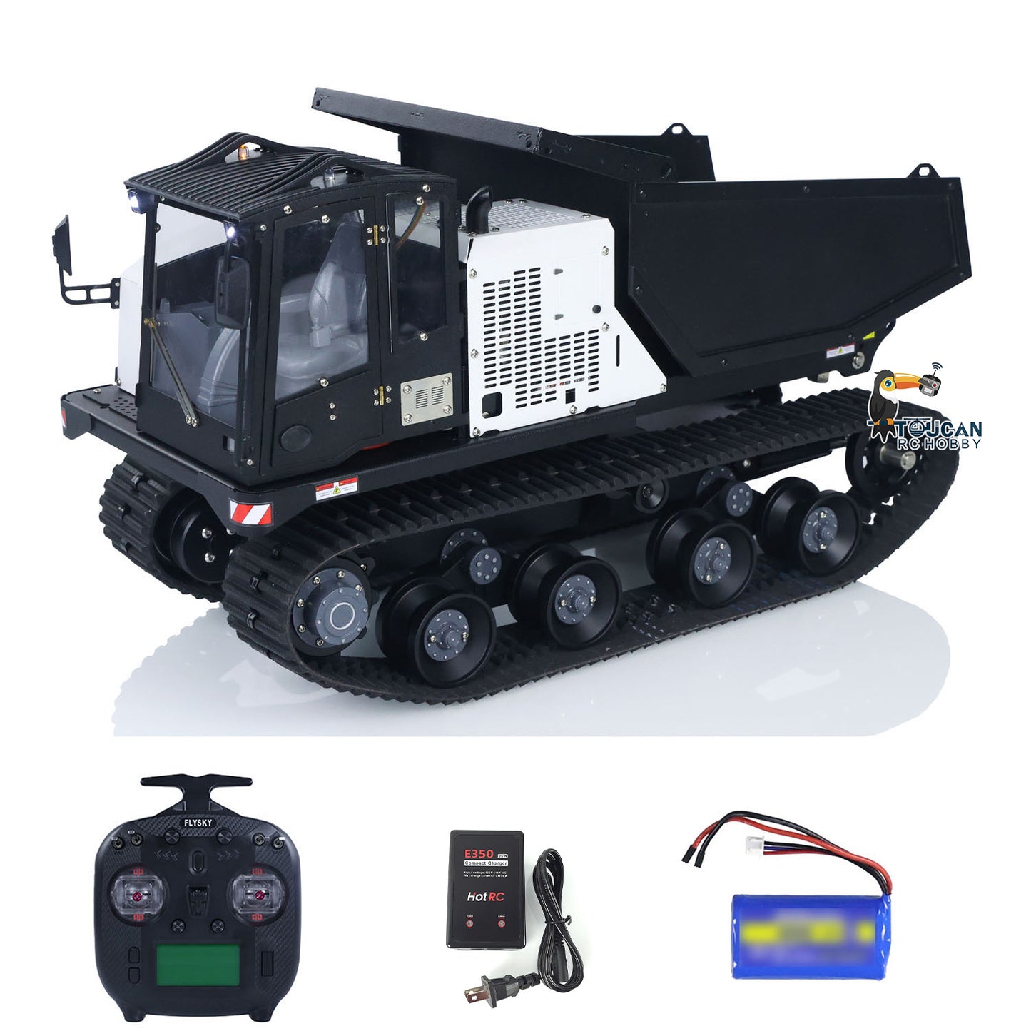 US STOCK Metal 1/14 RC Hydraulic Crawler Dump Truck T14R Radio Controlled Tracked Tipper RTR Construction Vehicle ST8 Light Sound Battery