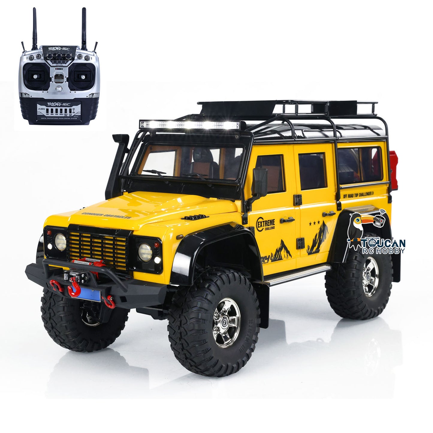 1/10 RC Crawler Car 4x4 Off-road Climbing Vehicle P411 Lights Smoking Winch