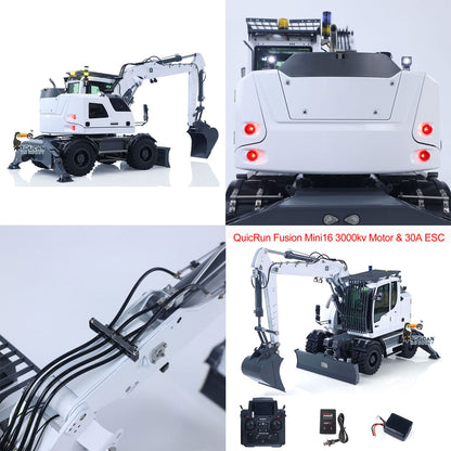 RTR 8CH Valves 1/14 RC Hydraulic Excavator LR914 4x4 Wheeled Digger Differential Lock Hobbywing Brushless Motor ESC Sound System