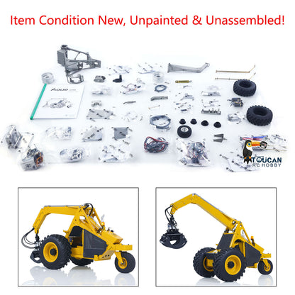 Metal LESU AOUE 225A 1/14 Remote Control Hydraulic Log Loader RC Sugarcane Loader Grabber Pump 4CH Valve Wheeled Model Car