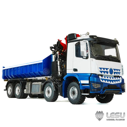 US STOCK Second Hand LESU 1/14 RC Hydraulic Dumper Crane Truck for RTR 8x8 Arocs Remote Control Car