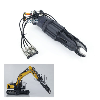 XDRC Metal Sieve Bucket Claw Grab LED Lights Ripper Scarifier for 1/14 L945 RC Hydraulic Excavator