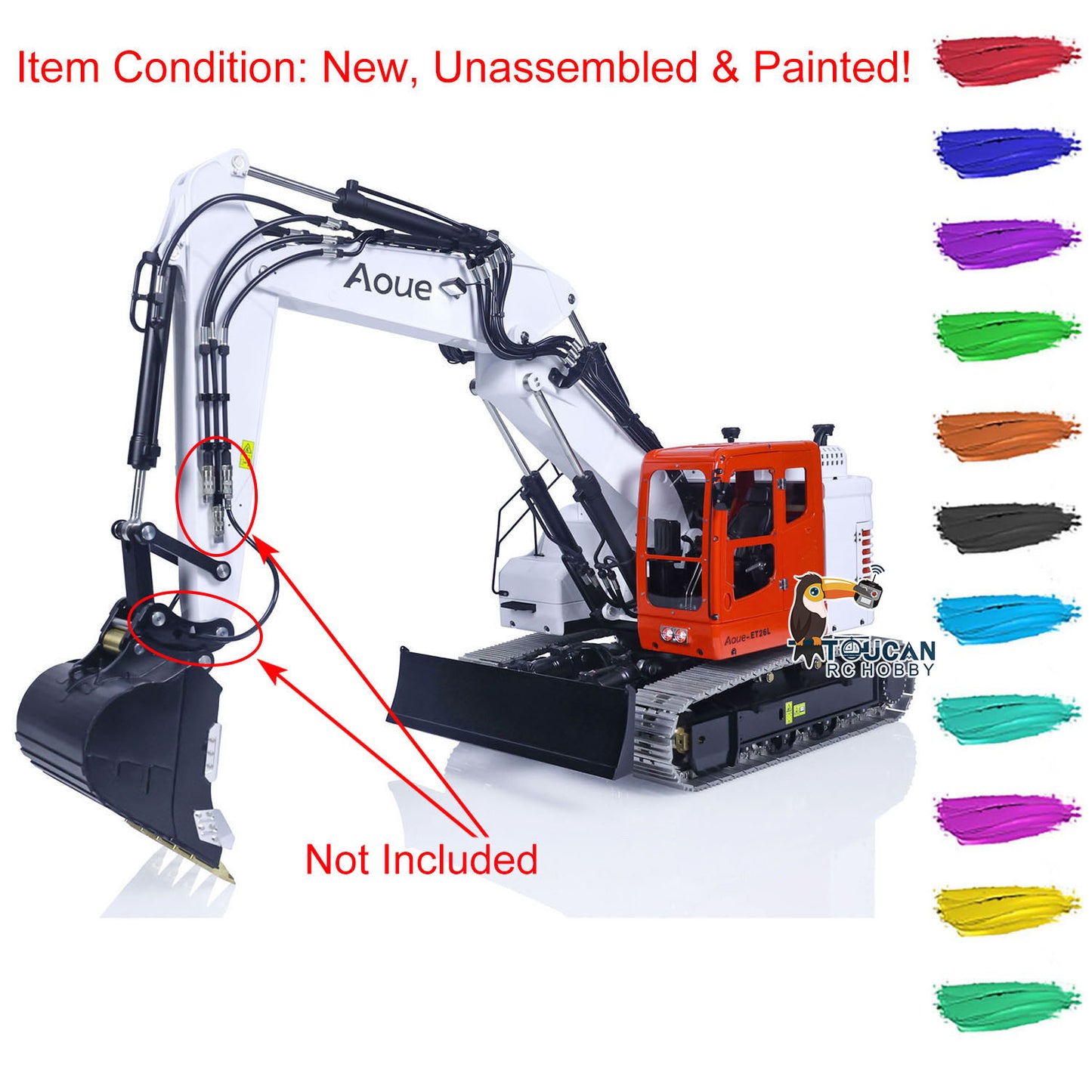 LESU 1/14 Aoue Metal ET26L Painted Unassembled Hydraulic Three-section RC Excavator B0012