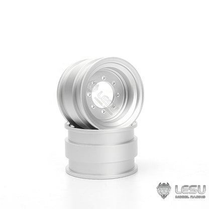 1Pair Wheel Metal Hub Rubber Tire for LESU AOUE MCL8 AT1050 6MDX DIY 1/14 RC Hydraulic Loader Radio Control Dump Truck Model Car