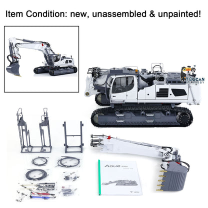 IN STOCK LESU Metal 1/14 RC Full Hydraulic Excavator LR960 KIT DIY Digger with Demolition or Digging Arm