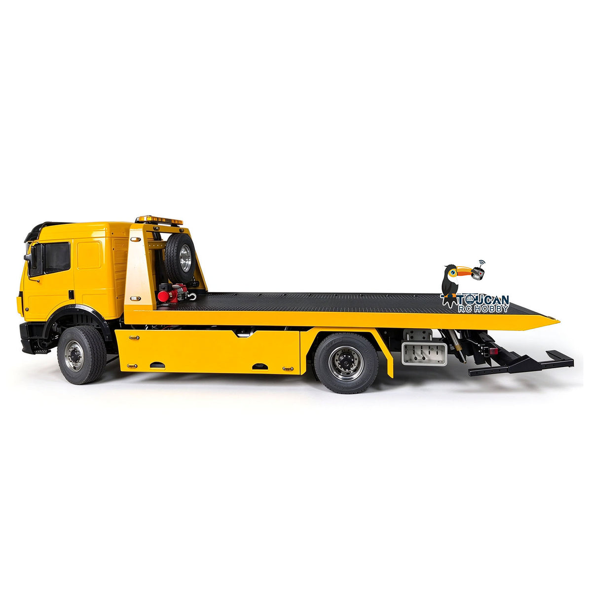 Metal 4x4 1/14 Remote Control Hydraulic Road Rescue Truck 3348 3-Speed Gearbox Flatbed Tow Trucks Rollback Wrecker Diff Locks