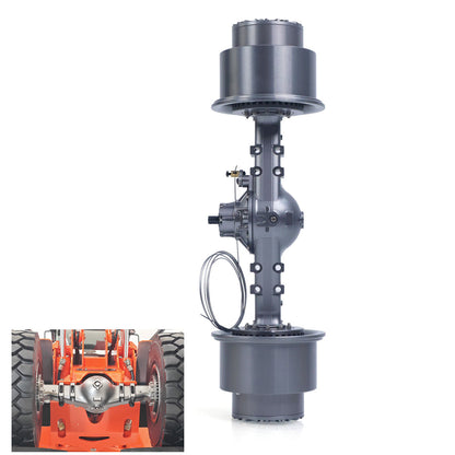 Metal Wheel Side Reduction Front Axle for 1/14 RC Hydraulic Loader ZW370 JDM-198 Radio Control Articulated Truck Model E450C Construction Vehicle