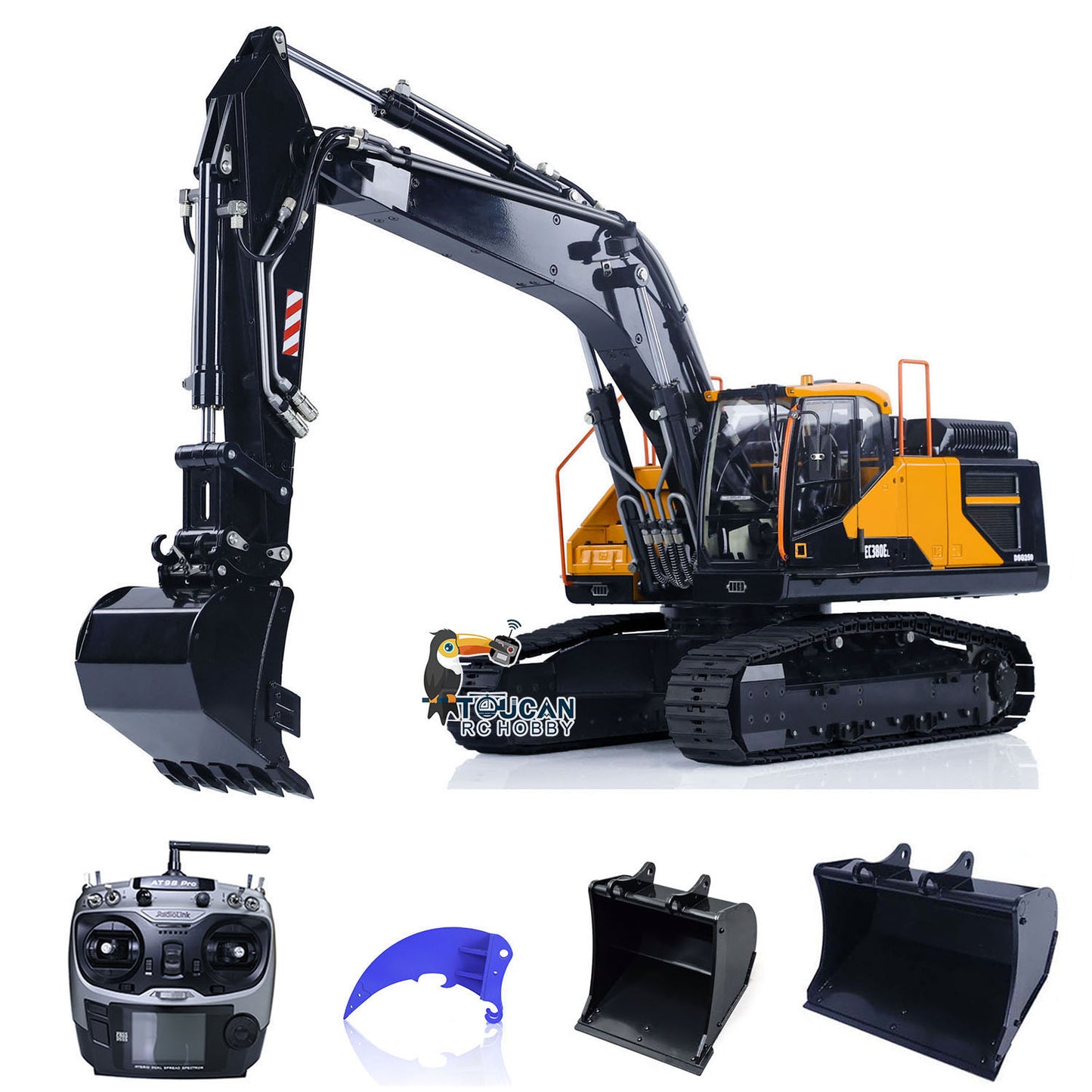 MTM 1/14 EC380 RC 2 Arms PNP Metal Hydraulic Tracked Excavator Digger With Ripper Tiltable Bucket