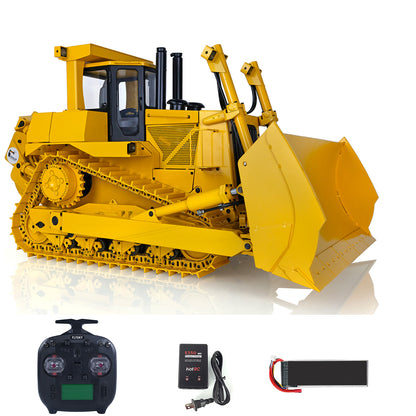 ONLY ONE US STOCK Metal 1/14 RC Bulldozer Hydraulic DXR2 Remote Control D10T Tracked Dozer Model
