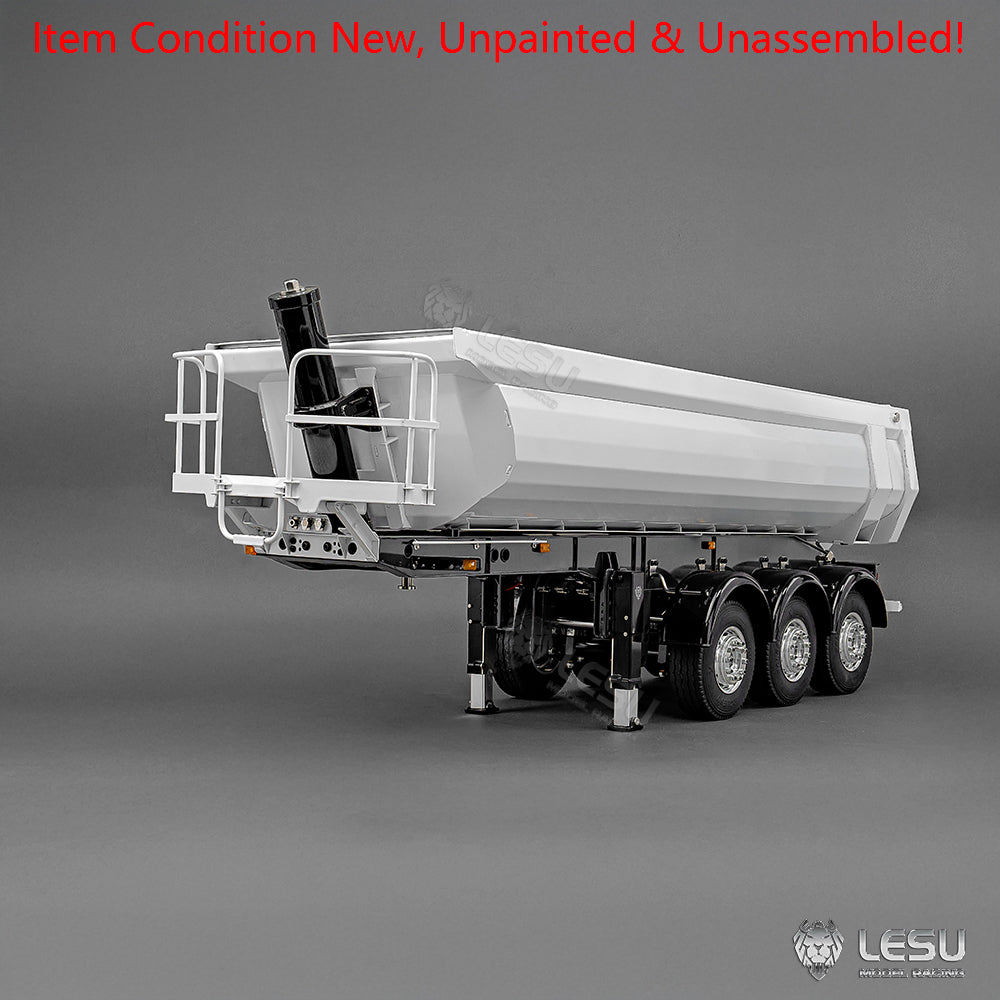 LESU 3Axles Metal 1/14 RC Hydraulic Dump Trailer for DIY TAMIYA Tractor Truck Radio Controlled Lorry Car Vehicle R62 R770S