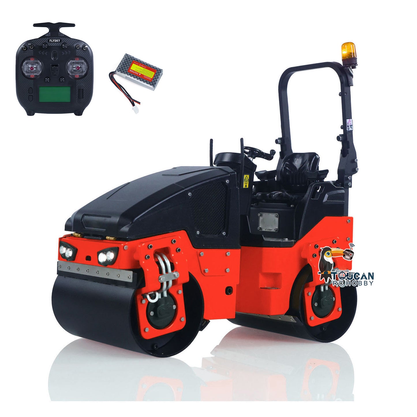 BW120AD 1/14 Metal Radio Controlled Road Roller Mini RC Construction Vehicle Finished Model Brushed ESC Battery Flysky ST8 Radio