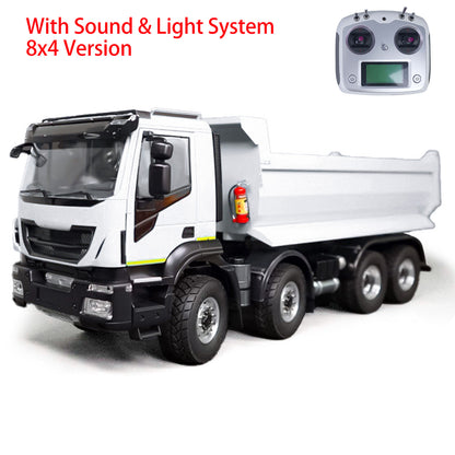 1/14 Metal 8x4 PNP Hydraulic RC Truck Dumper With 2-speed Transmission Gearbox Sound Light System