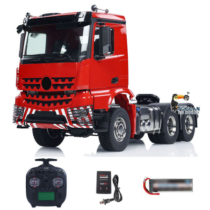 ScaleC 6x6 Metal Chassis with Type A Suspension 3Speed Gearbox FlySky ST8 Radio System Light Sound for 1/14 RC Tractor Truck