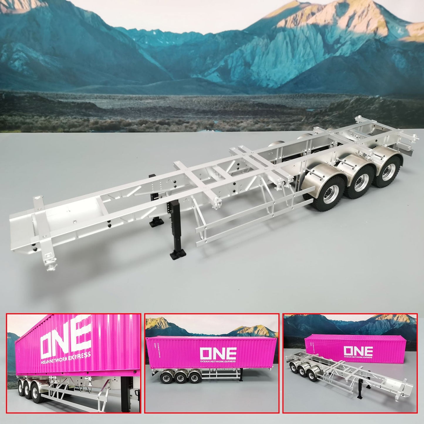 IN STOCK 1/14 MD Model Metal Frame 3 Axles Trailer