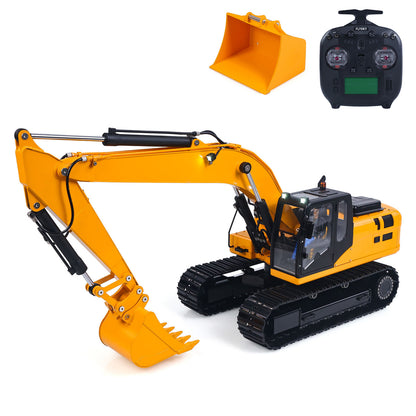 RTR Metal 1/12 Hydraulic Remote Control Excavator 323GX 3 Way Valve RC Digger Model Quick Coupler Flysky ST8 Radio Battery