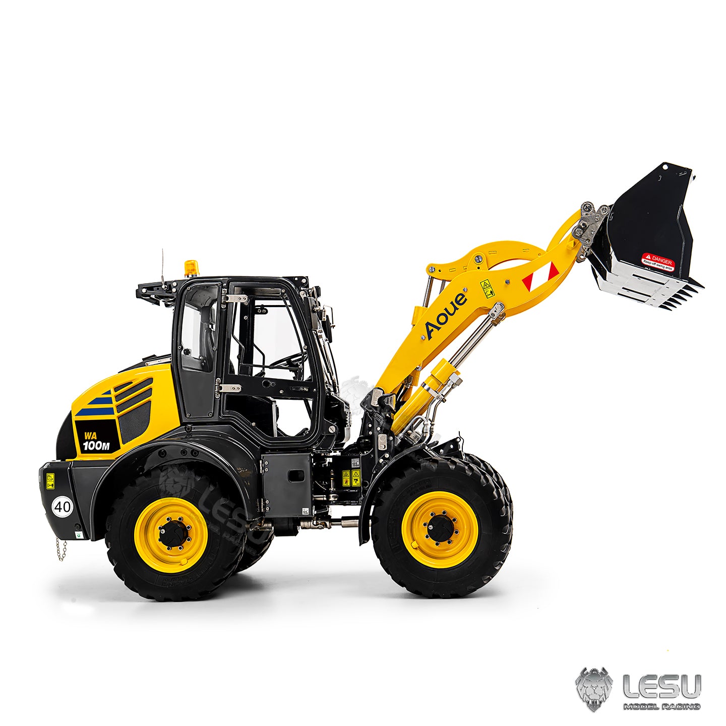 Metal LESU 1/14 RC Hydraulic Loader Aoue WA100M-8 4X4 RTR Construction Vehicle Axle Lock Sound Light ST8 Radio